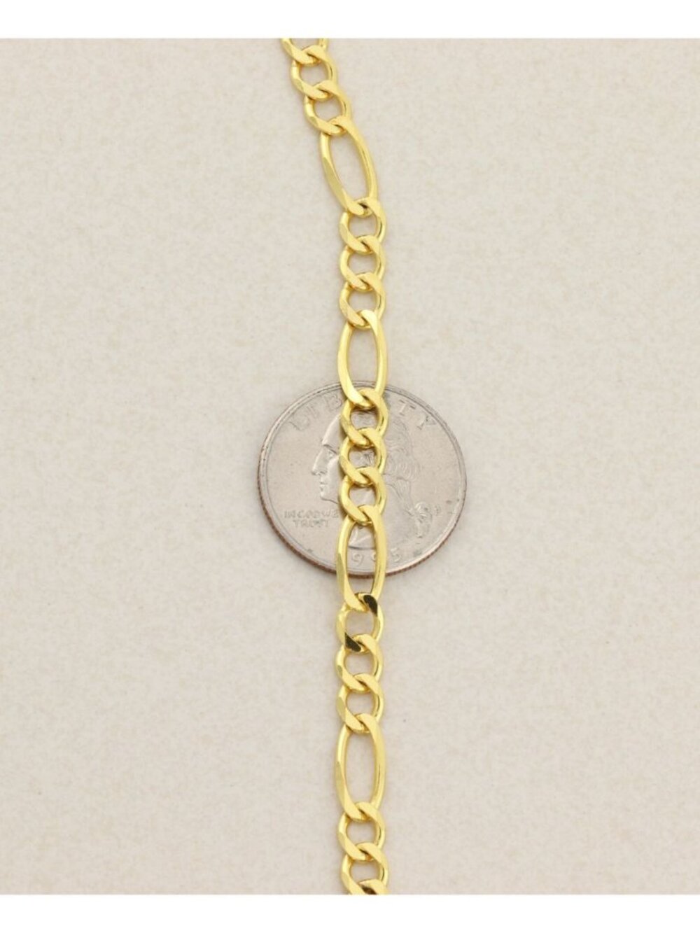 18k Yellow Gold Over Sterling Silver Figaro Link Chain Necklace 20" Men or Women - Picture 10 of 11